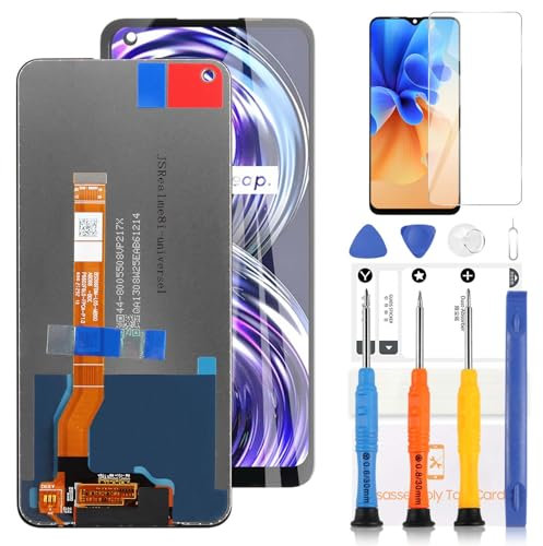 LADYSON Pantalla LCD para Oppo Realme 8i RMX3151 / Realme 9i / Realme Narzo 50 / A96 4G Pantalla Táctil Digitalizador Asamblea para Realme 8i 6.6 LCD Display con Herramientas (Negro)