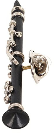 Oboe-Brosche, Modische, Elegante Simulationsmetall-Musikinstrument-Brosche mit Rotem, mit Samt Gefüttertem Etui