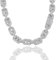 ICEDIAMOND 15MM Baguette CZ Diamant Kette Halskette Iced Out Dual D Link Kubanische Kette Hip Hop Modeschmuck für Männer Frauen (White, 20'')