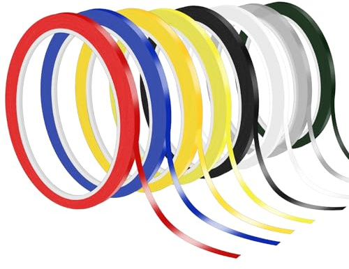 Mozeat Lens 8 Rollen Whiteboard Klebeband 3 mm x 66 m Fine Line Tape Selbstklebend Grafikband Chart Tape Rasterband Whiteboard Zubehör Für Schule Büro Zuhause