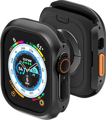 MAGEASY Odyssey - Funda resistente de aluminio de grado aeronáutico para Apple Watch Ultra 2, Apple Watch Ultra de 49 mm, carcasa rígida de metal 2 en 1 con parachoques interior a prueba de golpes