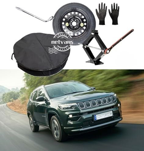 Notrad 17 kompatibel mit Jeep Compass (08/2017>) mit Wagenheber, Schlüssel und Tasche 135/90R17
