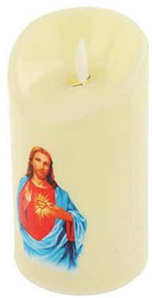 predolo Beleuchtete LED-Kerze für stimmungsvolle Atmosphäre, Herz-Jesu-Mann