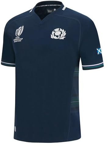 Adleme 2023 Weltmeisterschaft RWC Schottland, Rugby-Trikot, Rugby-T-Shirt-Poloshirt, Herren-Matchtraining-Fußballtrikot (Color : Blue, Size : L)