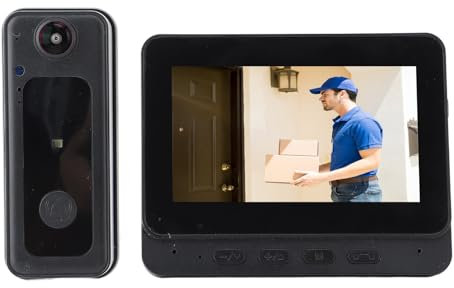 Yunir Drahtlose WiFi-Türklingelkamera, 8 MP 1080P 170° Weitwinkel-Überwachungskamera mit Mikrofon, Videoanruf, 2-Wege-Talk-Nachtsicht-Video-Türklingel für die Heimüberwachung