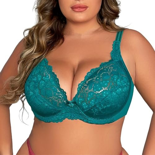 Minimizer-BH für Damen mit voller Bedeckung Deep V-Bügel aus Spitze in Übergröße Tägliche Mesh-BHS für große Oberweite