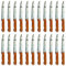 Acan Tradineur - Pack de 24 Cuchillos de Mesa, Hoja de Acero Inoxidable de 18 cm y Mango de Madera, Cubiertos clásicos, Cocina, Aptos para lavavajillas - 29 cm