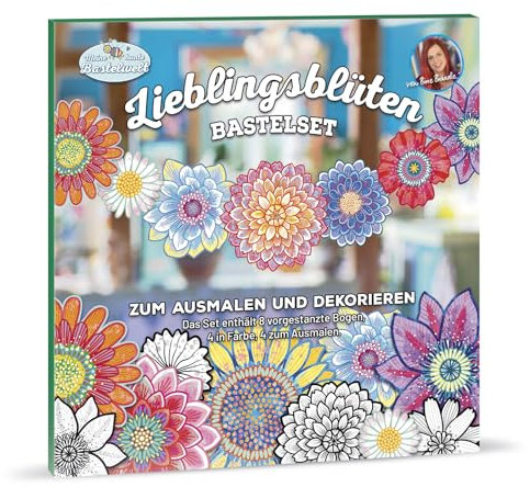 Bine Brändle - Lieblingsblüten Bastel-Set - zum Ausmalen und Dekorieren