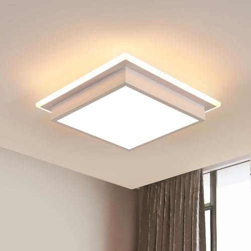 Lámpara de Techo LED Moderna, Plafon LED Techo Cuadrado 34W 3825LM, Luz de Techo de Acrílico Luz Calida 3000K para Dormitorio, Sala de Estar, Cocina, 30CM
