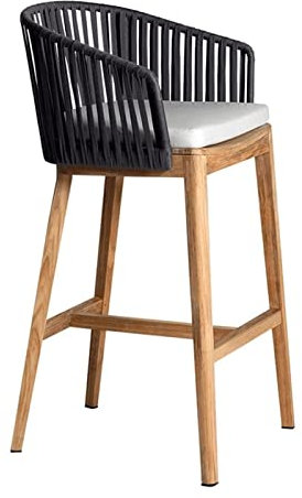 AIMWTHGX Barhocker, kreativer Hocker, Stuhl, Massivholz, Barhocker mit Armlehnen, Rattan-Rückenlehne, Hocker, Theke, Esszimmerstuhl, hoher Hocker, Freizeithocker, wunderschön Chaser of Light