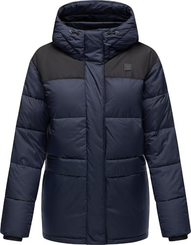 Ragwear Damen Winterjacke warme Steppjacke mit Kapuze Wikesh YOUMODO Navy Gr. 4XL