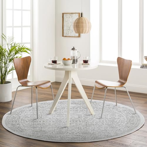 Livabliss Margaux Palermo Vintage Round, Living Room – 160 cm, Ivory & Grey | Living Room