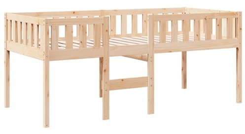 vidaXL Letto per Bambini senza Materasso 90x200 cm Legno Massello Pino, letto a soppalco con scala, letto a castello singolo, struttura letto a soppalco