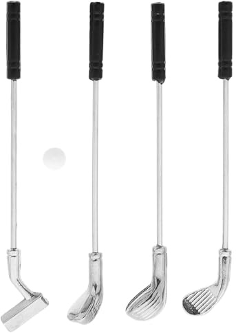 Dollhouse Miniature Golf Set Miniature Model Golf Club Mini Golf Clubs for Kids 1: 12 Doll House Toys Furniture Accessory，kids golf set