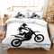 BNREDA Motorrad Bettwäsche 135x200,3D Druck Motorrad Muster Bettwäsche Sets,Weiche Komfort Mikrofaser Bettbezug Mit 2 50x75cm Kissenbezügen, Für Erwachsene Und Kinder (Motocross-B, 135x200cm)