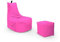 Nadimaideal Gamer Sitzsack Komfort XL - XXL für Kinder, Teenager & Erwachsene | Indoor & Outdoor | Sitzsack Gaming | Füllung EPS Perlen (Pink, Sitzsack XXL mit Hocker)