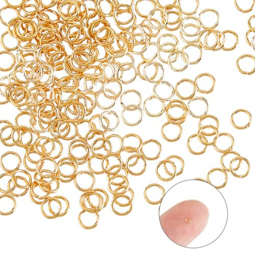 Hobbspring 200 Stück Offene Biegeringe 2mm 18 Karat Vergoldete Biegeringe Schmuck Biegeringe Verbindungsstücke Spaltringe Für Die Herstellung von Schmuck Halsketten Armbändern Ohrringen Halsbändern