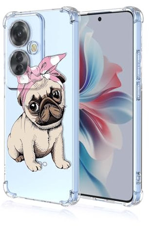 WBWONE Silikon Hülle für Xiaomi Redmi Note 14 Pro+ Plus 5G Case, Handyhülle Dünne Weiche Gemalte Drucke TPU Soft Stoßfest Durchsichtige Schutzhülle Cover Bumper (Mops)
