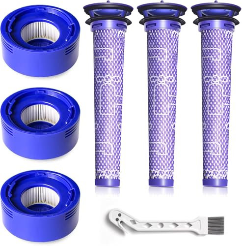 Set di 6 filtri di ricambio per aspirapolvere Dyson V7, V8 Animal e V8 Absolute Cordless Vacuum, 3 prefiltri e 3 post-filtro, sostituisce il numero di parte 965661-01 e 967478-01