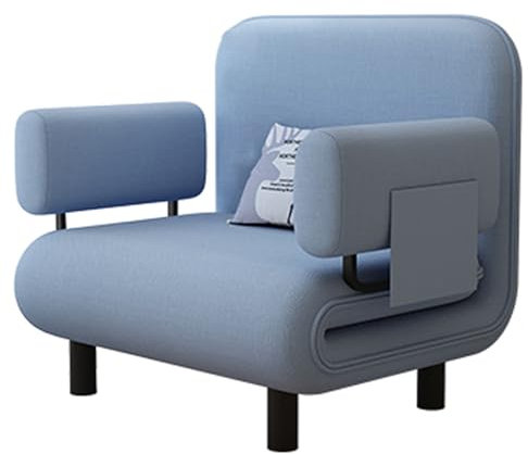 3 in 1 Sleeper Chair Bed Comfy Convertible Sleeper Chairs for Adults with 5-Position Adjustable Backrest & Pillow Cozy Small Chair Couch for Small Spaces Office(Sky Blue)