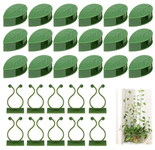 BOBOPACK 50 Piezas de Soporte para Plantas Verdes, Soporte para Plantas Trepadoras, Ganchos de Pared Adhesivos Que No Dañan, Ideales para Guiar Plantas en Macetas, Hiedra y Plantas Similares