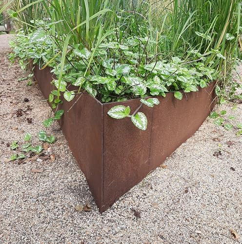 Rasenkantenband 30 cm hoch 10 Meter lang Edelrost 1mm dick Verschiedene Längen Beet Begrenzung