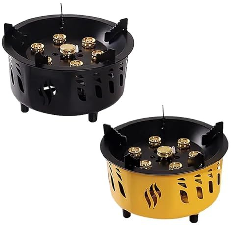 TIEOAXFT 20000 W Starke Feuerkraft Camping Herd Tragbare Tourist Gas Brenner Winddicht Outdoor Öfen Wandern Grill BBQ Kochen Kochgeschirr(Yellow)
