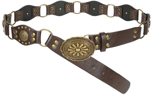 SUOSDEY Western Cowgirl Gürtel für Damen, breiter Vintage Taillengürtel für Kleid jeans im Boho-Stil