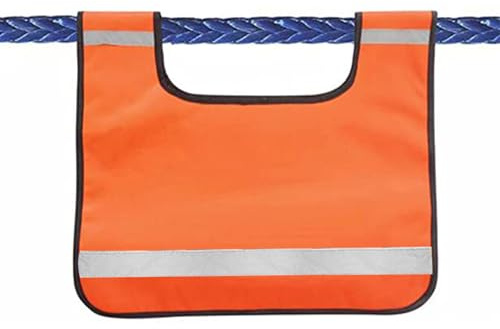 Winch Line Cable Damper - High Visibility Orange Safety Blanket with Pocket | Shock Absorption Winch Cable Cushion - for Outdoor Trucks Vehicle Car Towing Equipment
