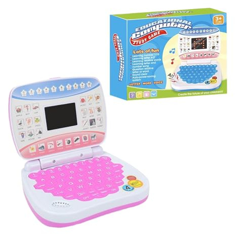 Portatile Interattivo Educativo Bambini - ABS | Giocattolo Computer Di Apprendimento Musica | Computer Educazione Precoce per Ragazze Di 3 Anni O Più Casa Uso