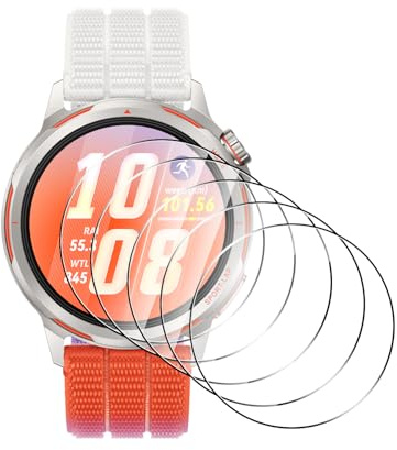 Natbok [5 Pièces Verre Trempé pour Huawei Watch GT Runner 2 1,32, Protection d’écran pour Huawei Watch GT Runner 2, HD Transparent Verre, Facile à Installer