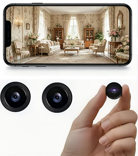 2026 Mejorada Cámara Oculta para Uso Doméstico, Mini Cámara de Seguridad WiFi, HD 1080P con Visión Nocturna Interior/Exterior para Bebés, Mascotas, Compatible con Teléfonos Inteligentes (2 pieza)