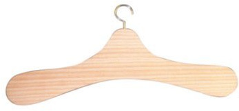 Kinder-Kleiderbügel aus Holz (4 Stück) aus rohem Holz, zum Bemalen, Maße: 30,5 x 13 cm.