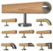 TIBU Kiefer Holz Handlauf Geländer 0,3m - 5m, Länge 220 cm, Ende Halbrunde Edelstahlkappe und 3 gerade Halter