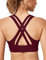 Yvette Sport BH Starker Halt Gepolstert Gekreuzt Rücken Große Brüste Lauf Fitness Yoga Bra,Rot,XL