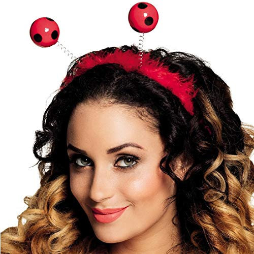 NET TOYS Süßer Marienkäfer-Haarreifen für Damen - Rot-Schwarz - Tierische Damen-Kopfbedeckung Käfer-Tiara mit Fühlern und Plüsch - Bestens geeignet für Fasching & Kostümfest