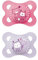 MAM Original Latexschnuller im 2er-Set, Schnuller aus nachhaltigen, bio-erneuerbaren Materialien, Baby Schnuller mit symmetrischem & kiefergerechtem Sauger, 0-6 Monate, Fuchs/Eule