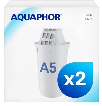 AQUAPHOR Filterkartusche A5 Pack 2 I Filtert Kalk & Chlor sowie Schwermetalle & andere Stoffe I 350l klares Wasser I Mit AQUALEN Technologie I Für besseres Essen & Trinken I Schont Küchengeräte