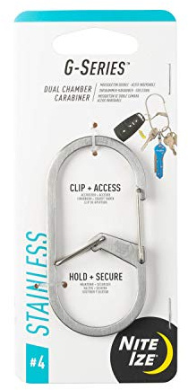 NIte Ize Unisex – Erwachsene G-Series DUAL Chamber Carabiner, Silber, Gr. 4