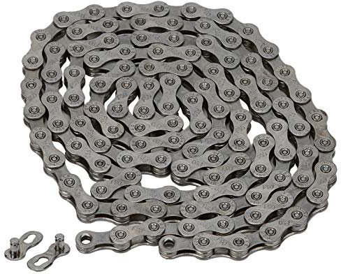 9-Fach Fahrrad Kette mit 116 Gliedern Einstellbarer Stahl-Mountain Road-Klapp-Fahrradkettenersatz(Grau)
