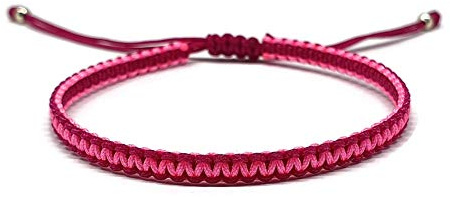 MYSTIC JEWELS - Bracciale Macrame - Kabbalah di filo con 2 colori, amuleto, protezione malocchio, buona fortuna, Good Luc