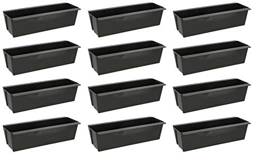 Meinposten Pflanzkästen für Palette Paletten Pflanzkasten Palettenbeet Blumenkasten Kästen (Schwarze Kästen, 12 Stück)
