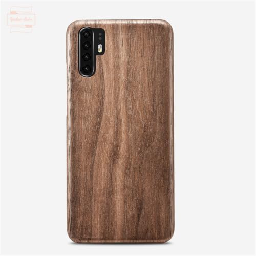 Yidai-Silu für Huawei P30 Pro Echtholz Hülle FSC zert. Back Case | Aramidfaser Holz Schutzhülle Stoßfest Etui 0,8mm Ultra Dünn Wood Case Handyhülle für Huawei P30 Pro - Walnuss
