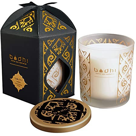 Bodhi® Sojakerze KHAM - Jasmine 190g / Natürlich Duftkerze aus Sojawachs und Bienenwachs im Glas/Öko Geschenk/Bio