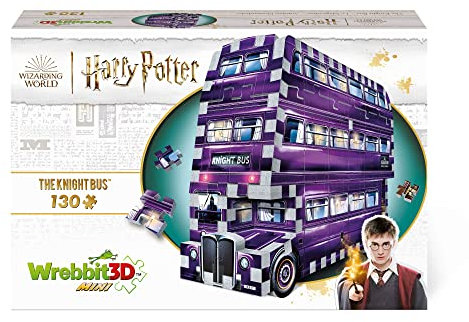 WREBBIT3D , Harry Potter: Mini Knight Bus (130pc), 3D Puzzle, Ages 12+