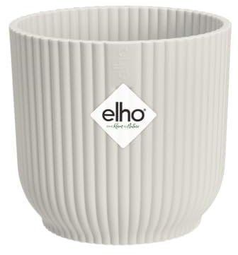 elho Vibes Fold Rund Mini 11 Pflanzentopf - Blumentopf für Innen - 100% recyceltem Plastik - Ø 11.1 x H 10.5 cm - Weiß/Seidenweiß
