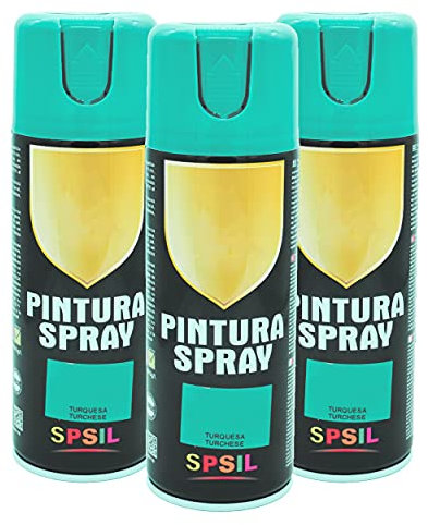 BESCH Pintura Spray 400ml para Metal/Madera/Plastico(Turquesa,400 ml (Paquete de 3)