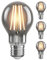 ledscom.de 4 Stück E27 LED Leuchtmittel, A60, extra warmweiß (1800 K), 7,5 W, 370lm, Rauchglas