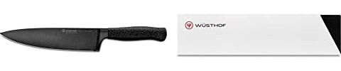 WÜSTHOF Kochmesser, Performer (1061200120), 20 cm Klinge mit DLC-Beschichtung, schwarzes Messer & Klingenschützer (2069640205), Schutzhülle für Messer u. Küchenmesser bis 20 cm Klingenlänge