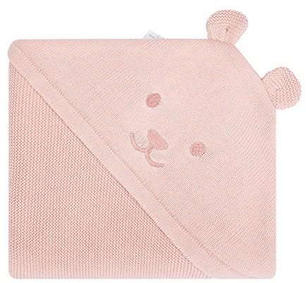 Steiff Unisex Baby Basic Decke Strick GOTS, Silver Pink